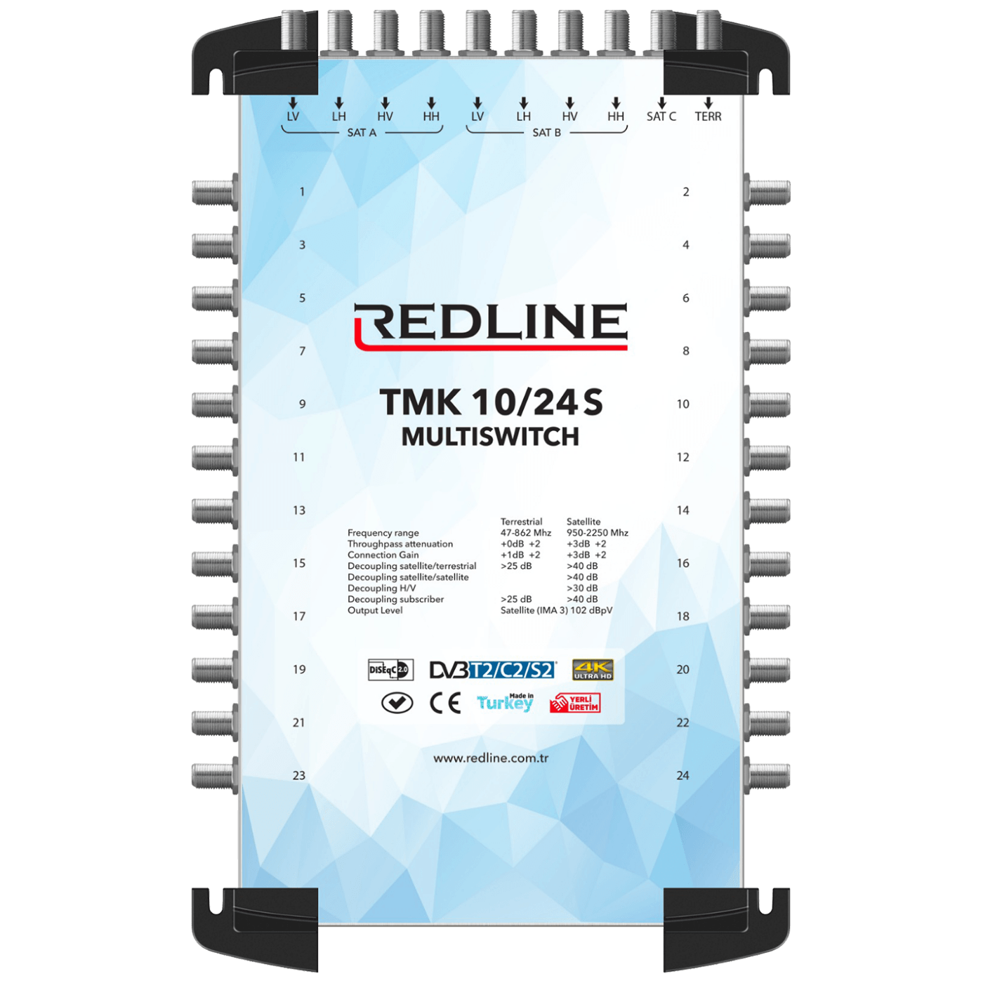 MULTISWITCH 9+1/24 aktiv (2 SATELITA/24 APARTMANA) REDLINE