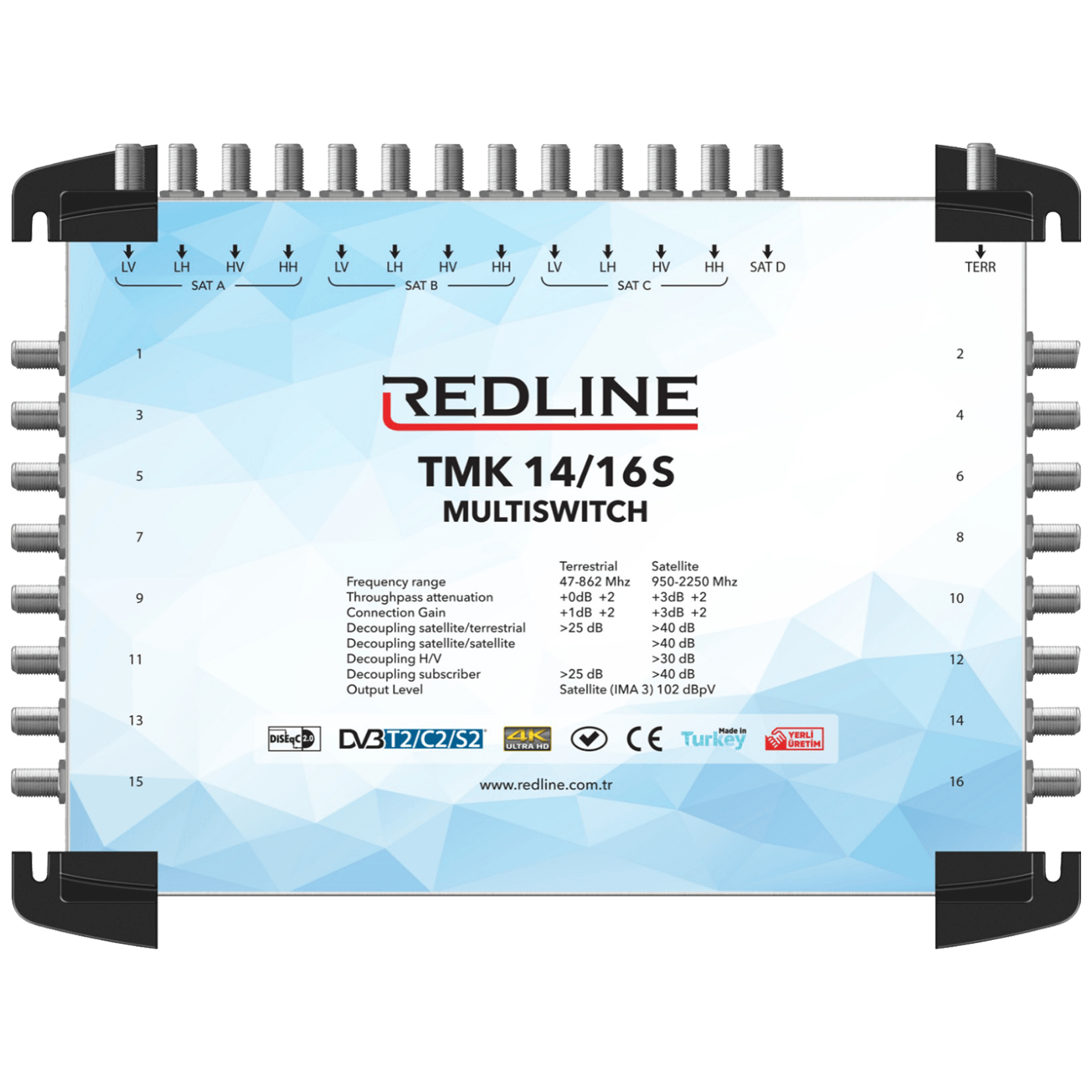 MULTISWITCH 13+1/16 aktiv (3 SATELITA/16 APARTMANA) REDLINE