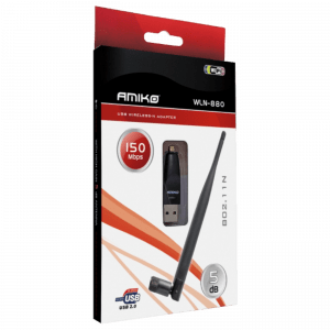 Wi-Fi mrežna kartica AMIKO WLN-880, USB, 2.4 GHz, 5 dB, 150 Mbps