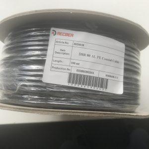 COAX kabel 5 mm 75 ohm RECBER DSR80AL PE CRNI - BAKAR - UV RESISTANT / 100 metara