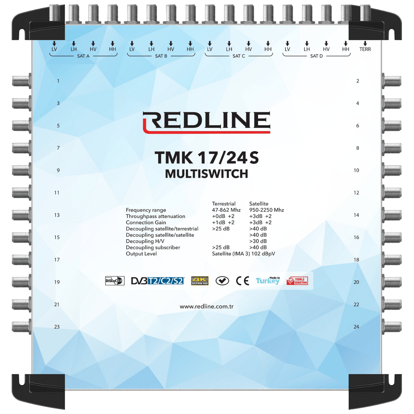 MULTISWITCH 17/24 aktiv (4 SATELITA/24 APARTMANA) REDLINE